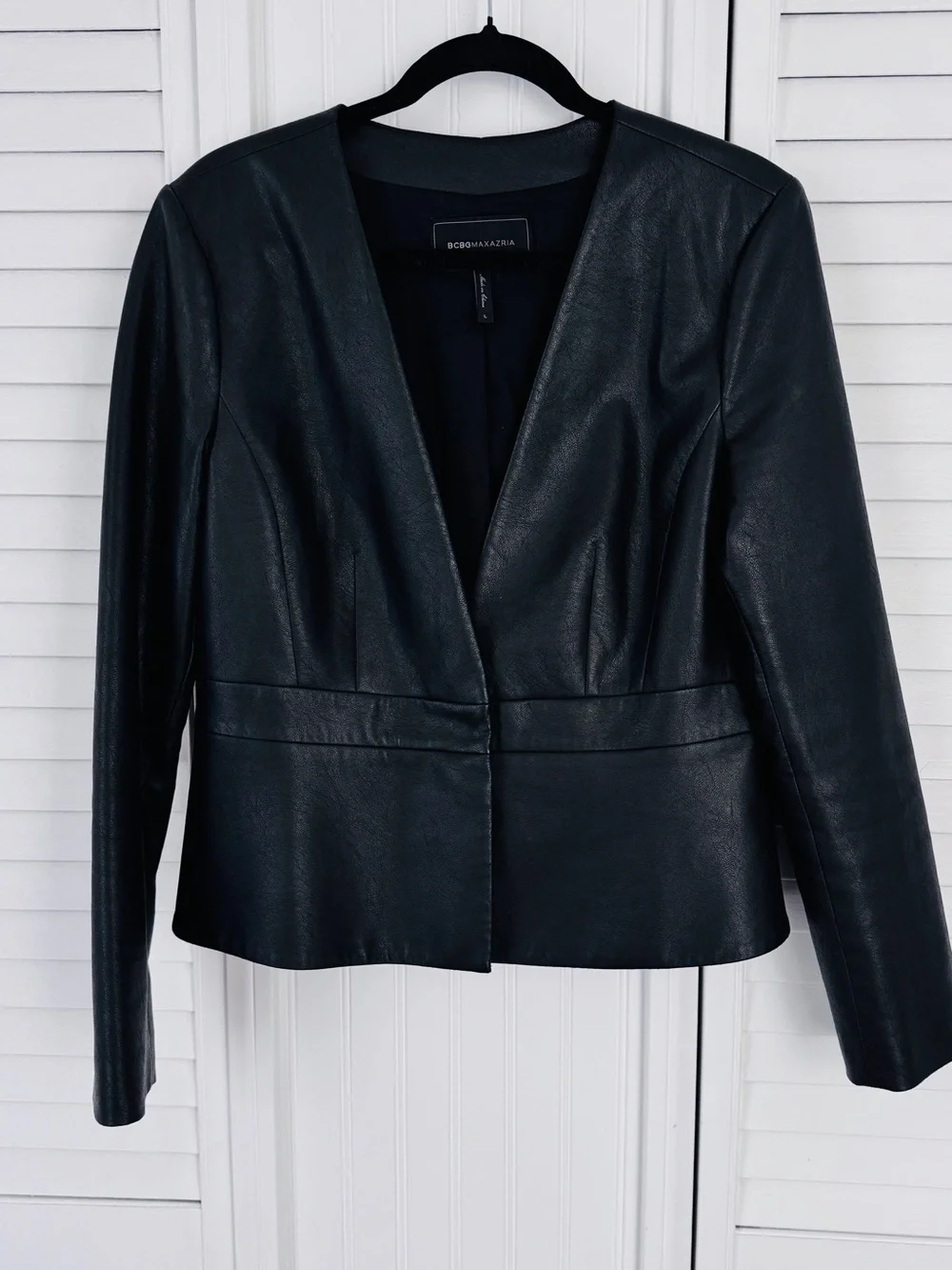 BCBG MAX AZRIA VEGAN LEATHER JACKET